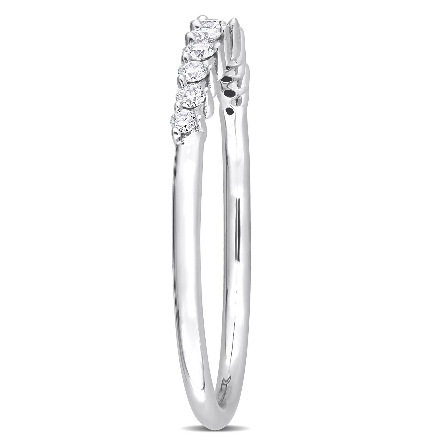 Miabella 1/5 Carat T.W. Diamond 14K White Gold Graduated Semi-Eternity Ring