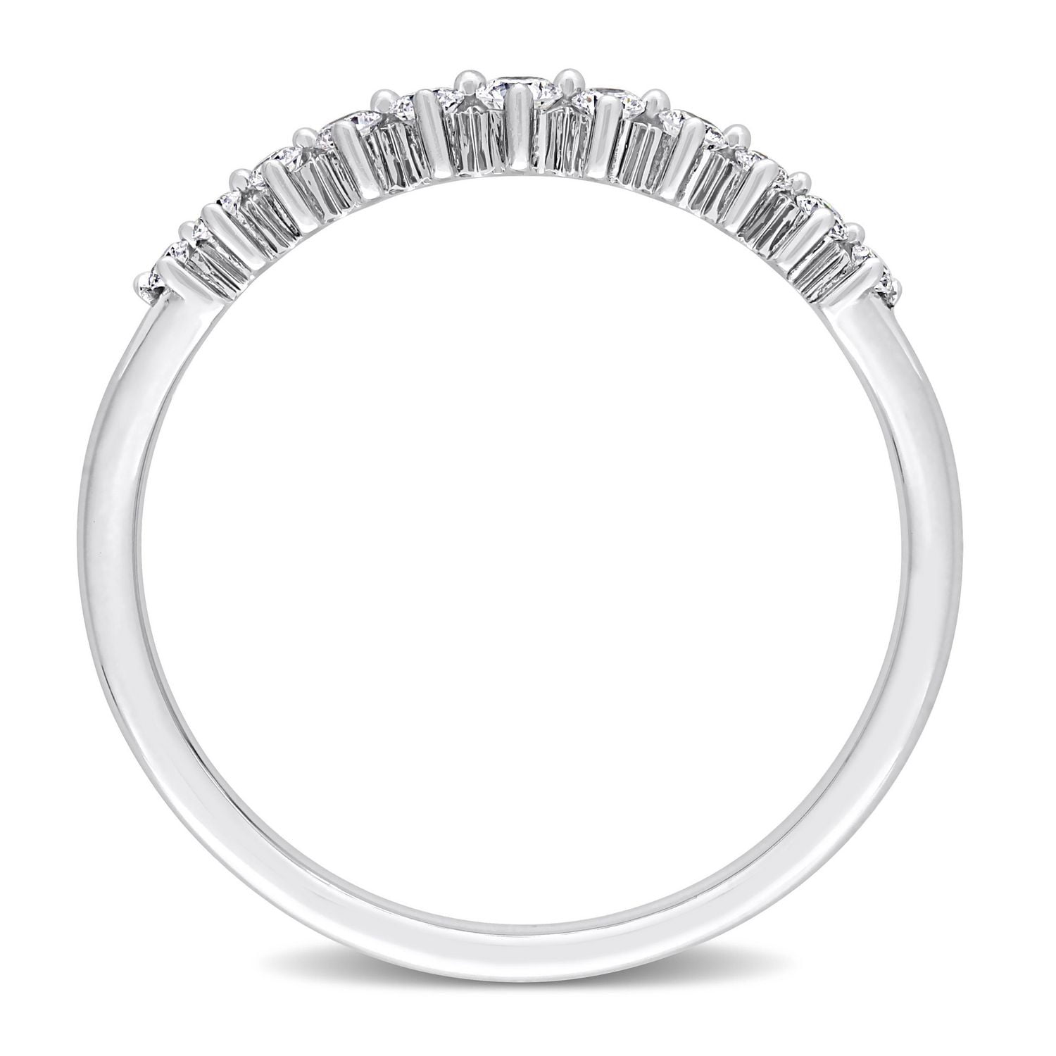 Miabella 1/5 Carat T.W. Diamond 14K White Gold Graduated Semi-Eternity Ring