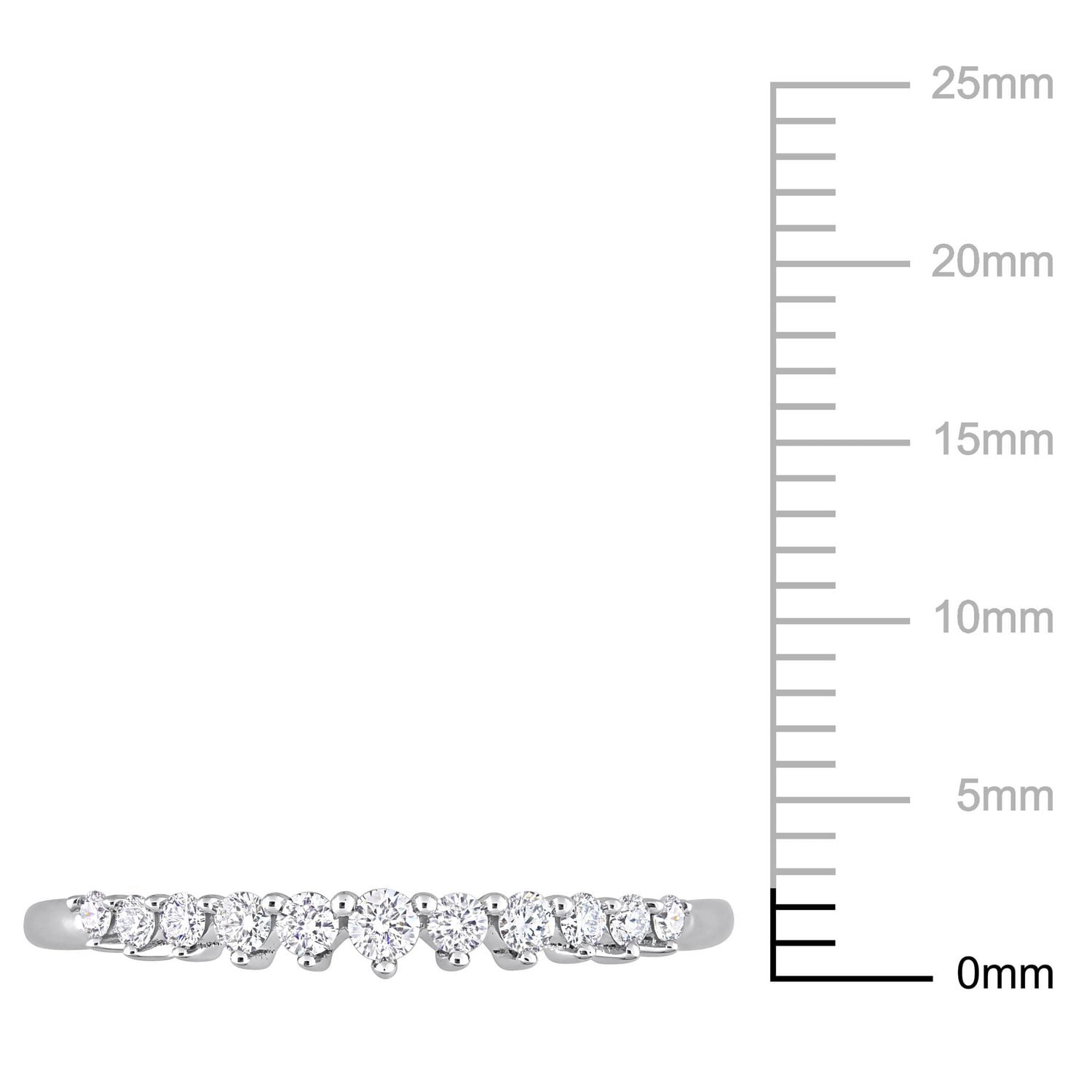 Miabella 1/5 Carat T.W. Diamond 14K White Gold Graduated Semi-Eternity Ring