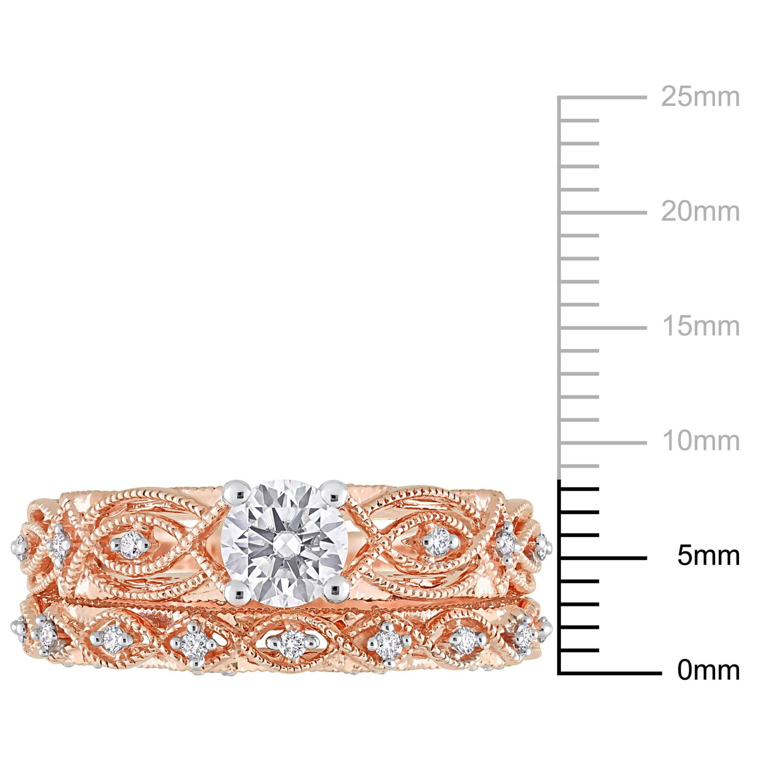 Miabella 3/4 Carat T.W. Diamond 10K Rose Gold 2-Piece Bridal Ring Set