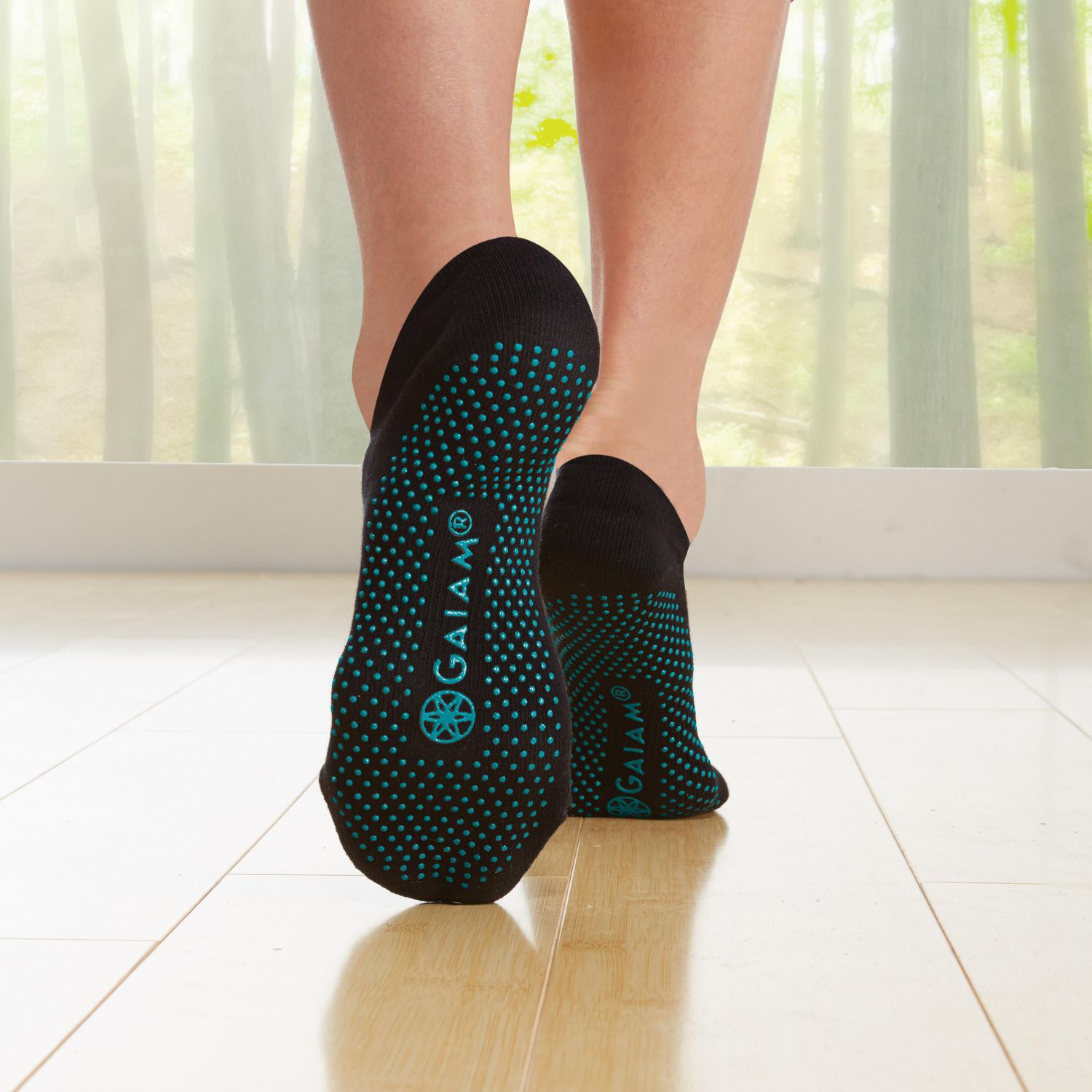 Gaiam Mary Jane No-Slip Yoga Socks