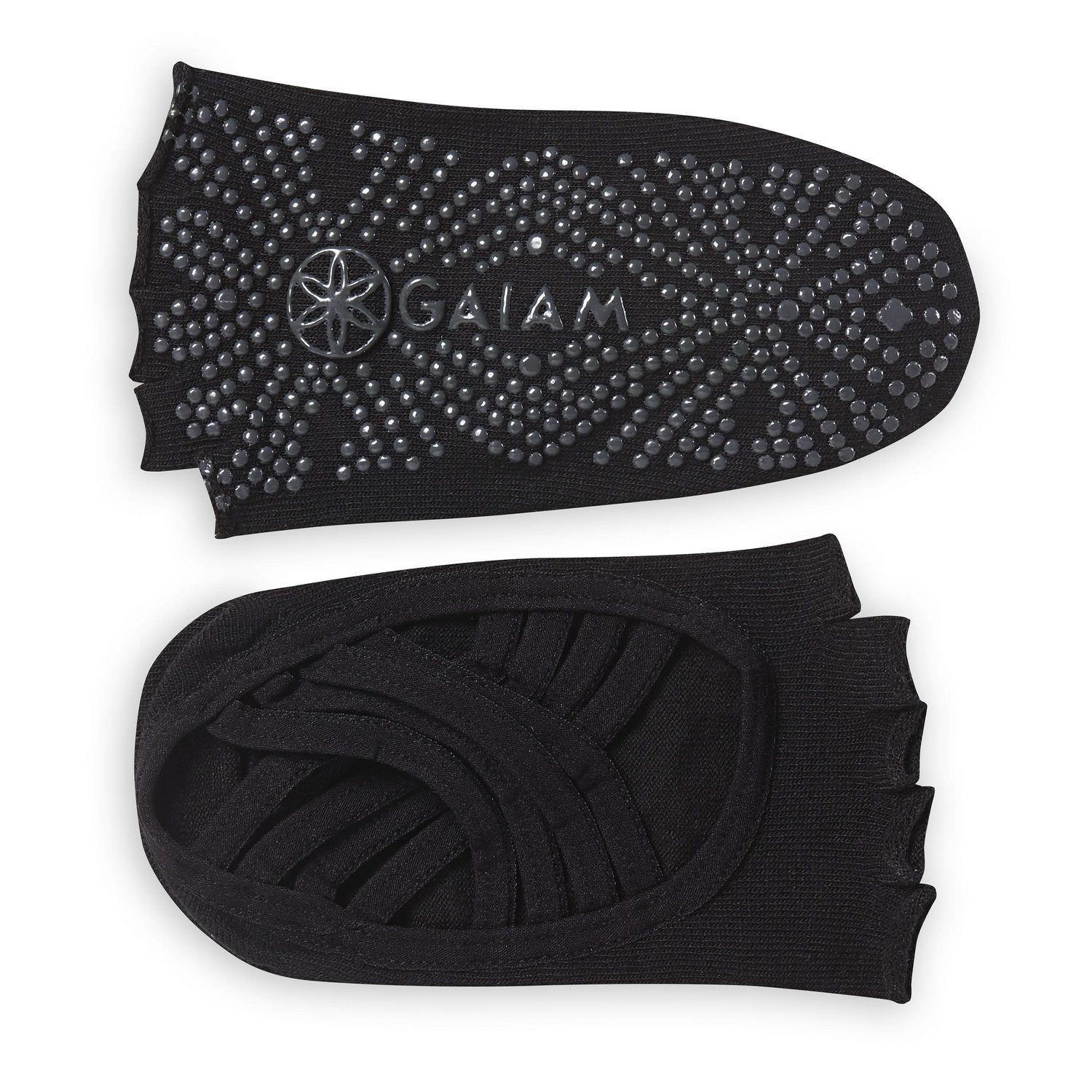Gaiam Fashion Grippy Yoga Socks - S/M - Black 
