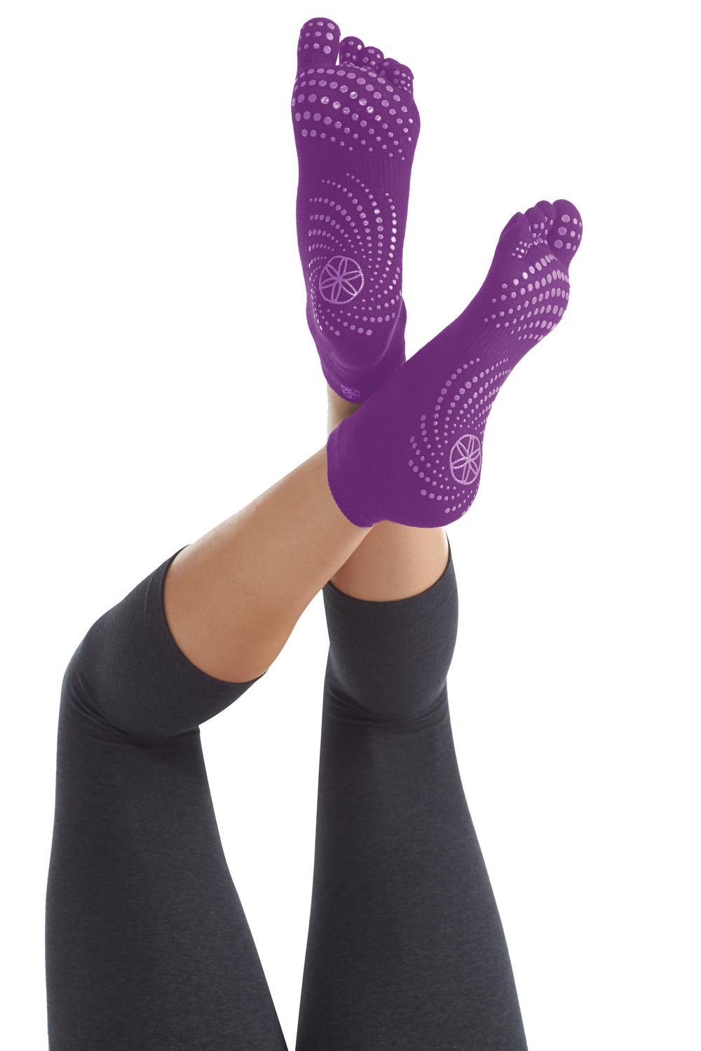 Gaiam Grippy Yoga Socks - S/M - Sparkling Grape 