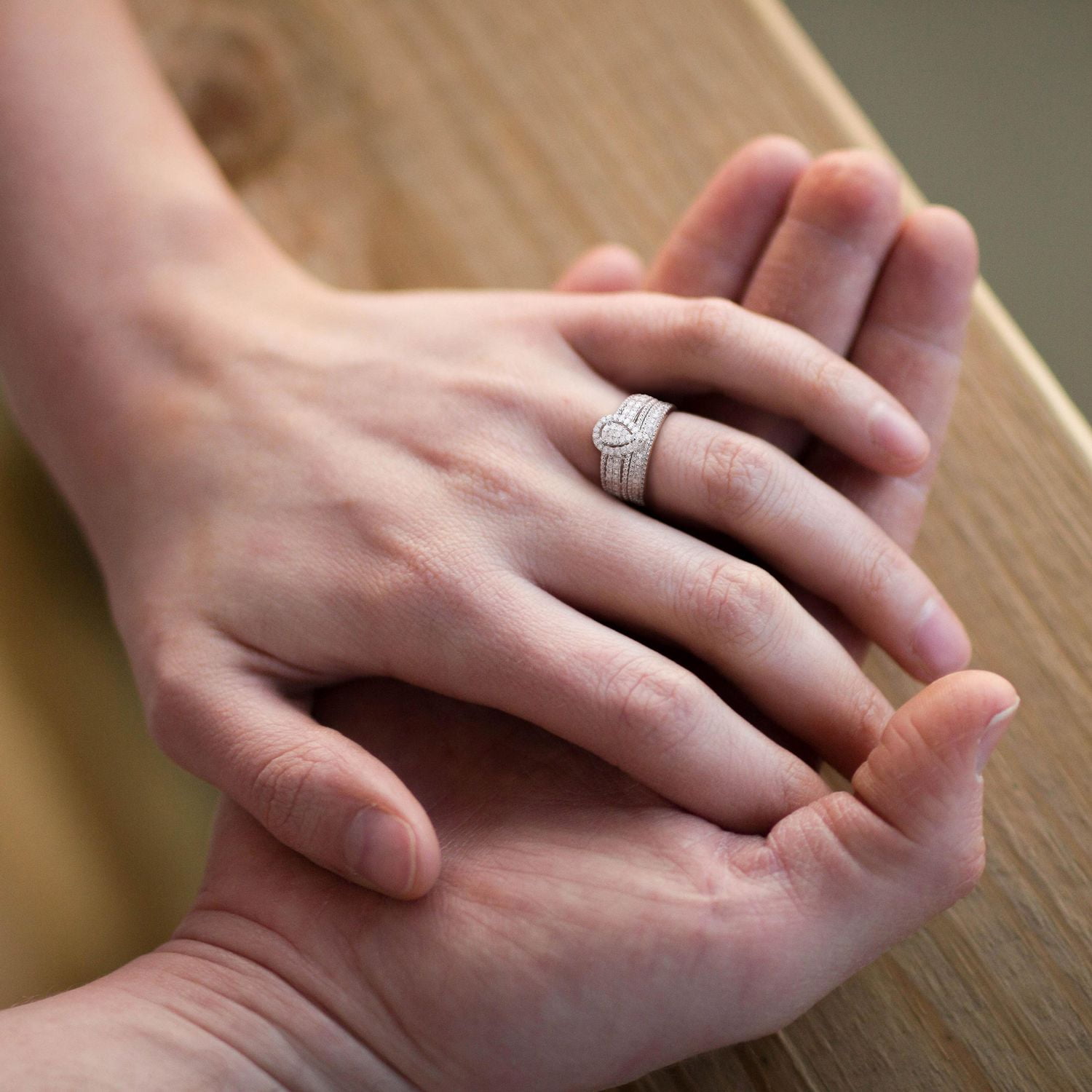 Miabella Ensemble de Bague mariage a grappe halo en argent sterling avec diamant de 1/3 carat P.T.