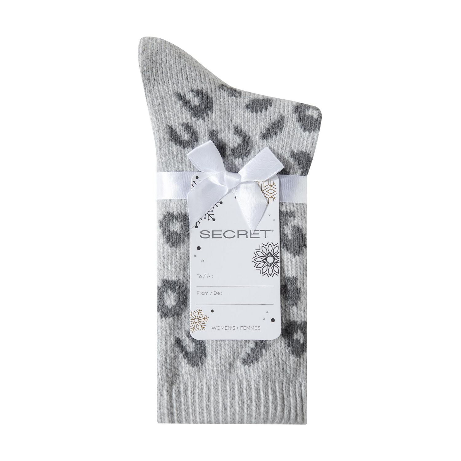 Secret Lounge Leopard Print Crew P2, Fits shoe sizes 6-10