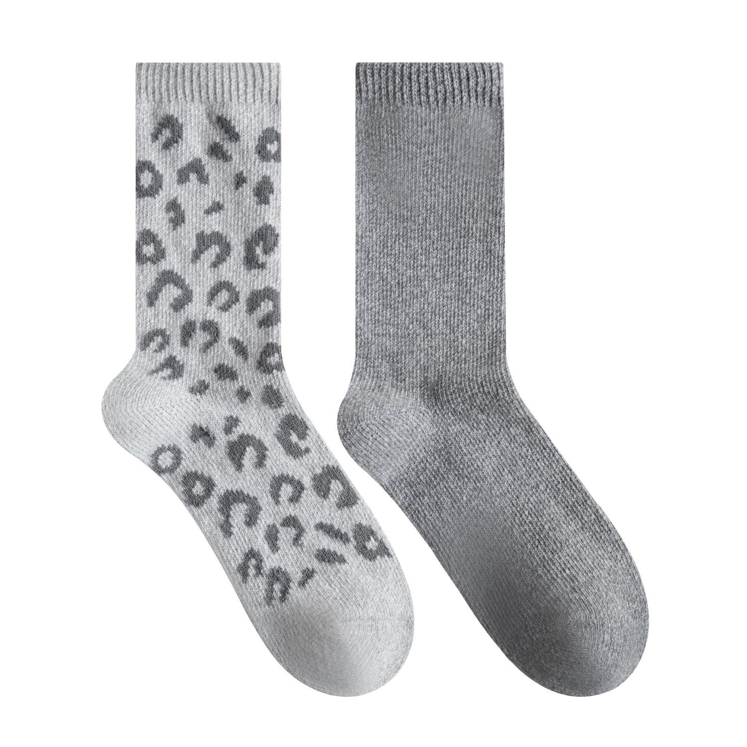 Secret Lounge Leopard Print Crew P2, Fits shoe sizes 6-10