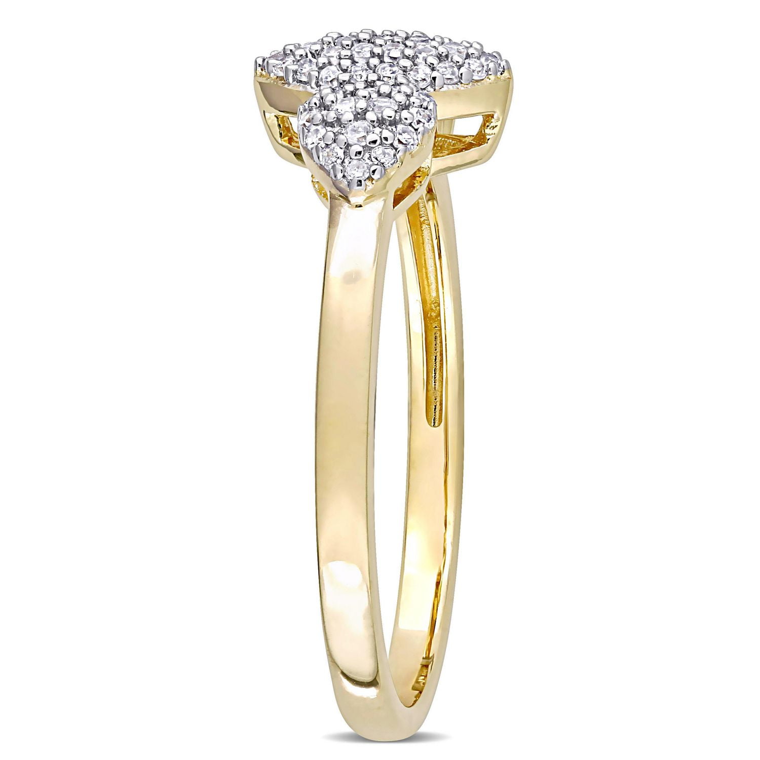 Miabella 1/5 Carat T.W. Diamond Yellow-Plated Sterling Silver Promise Ring