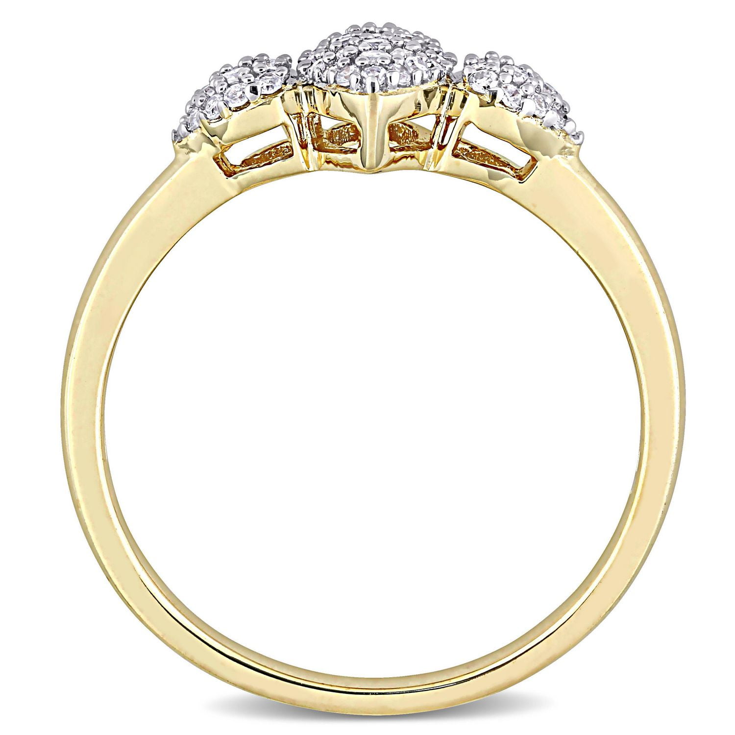 Miabella 1/5 Carat T.W. Diamond Yellow-Plated Sterling Silver Promise Ring