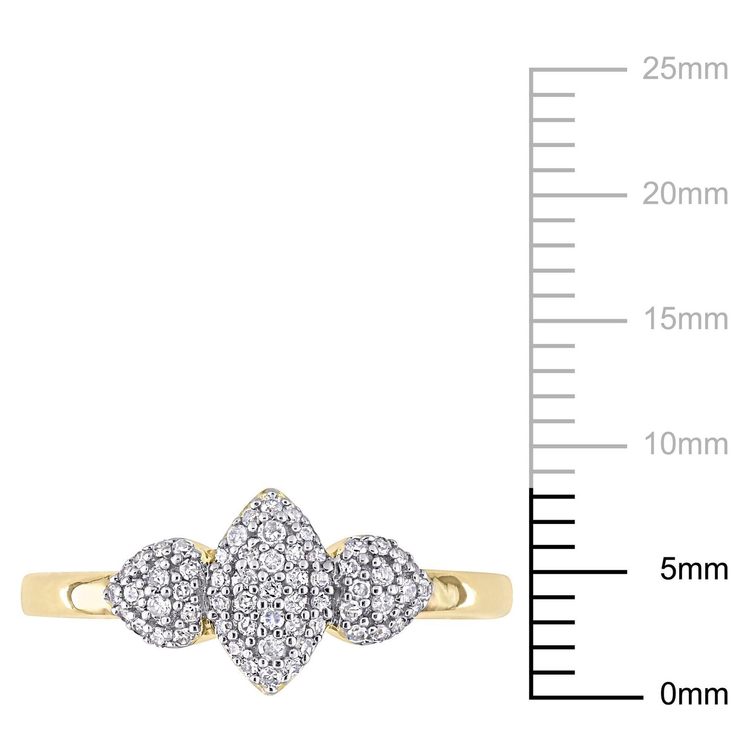 Miabella 1/5 Carat T.W. Diamond Yellow-Plated Sterling Silver Promise Ring