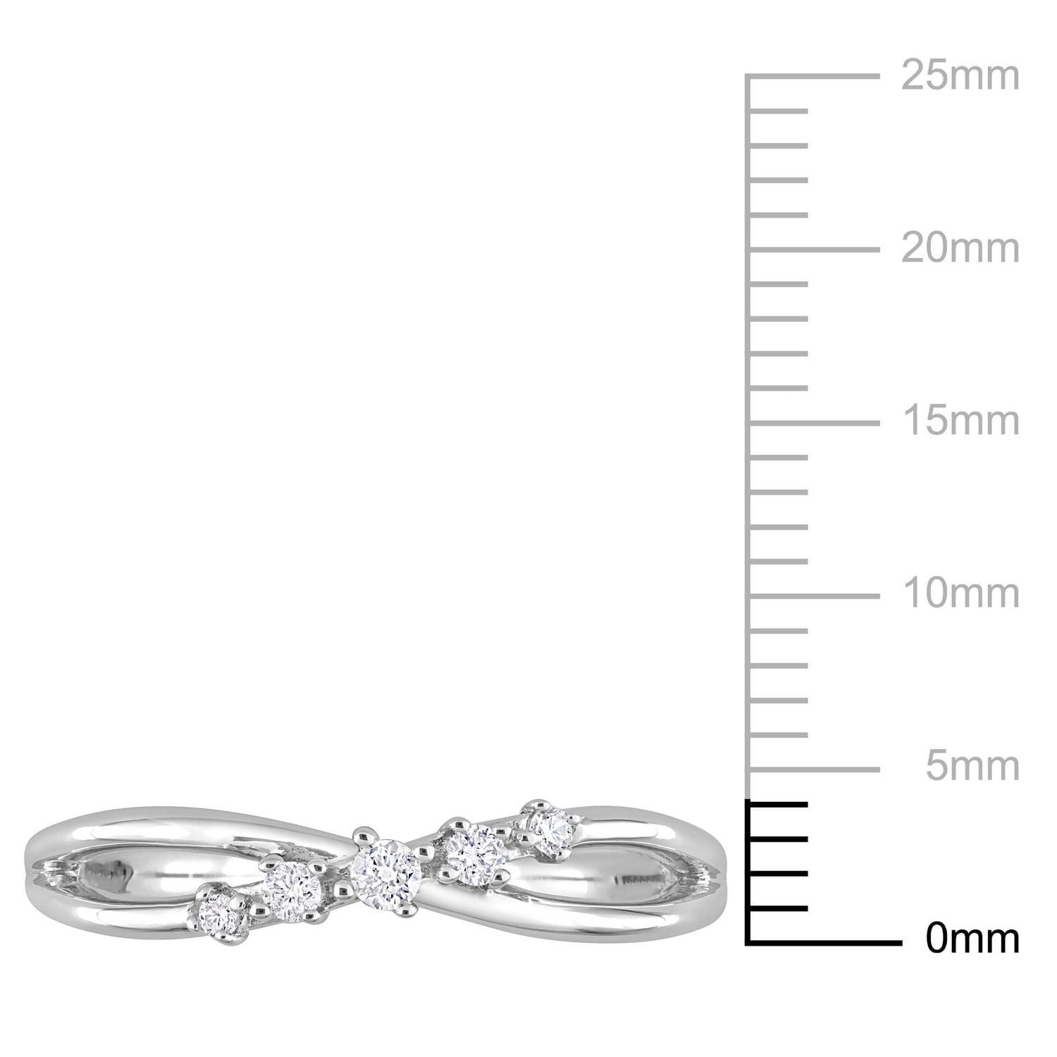 Miabella 1/10 Carat T.W. Diamond Sterling Silver Crossover Promise Ring