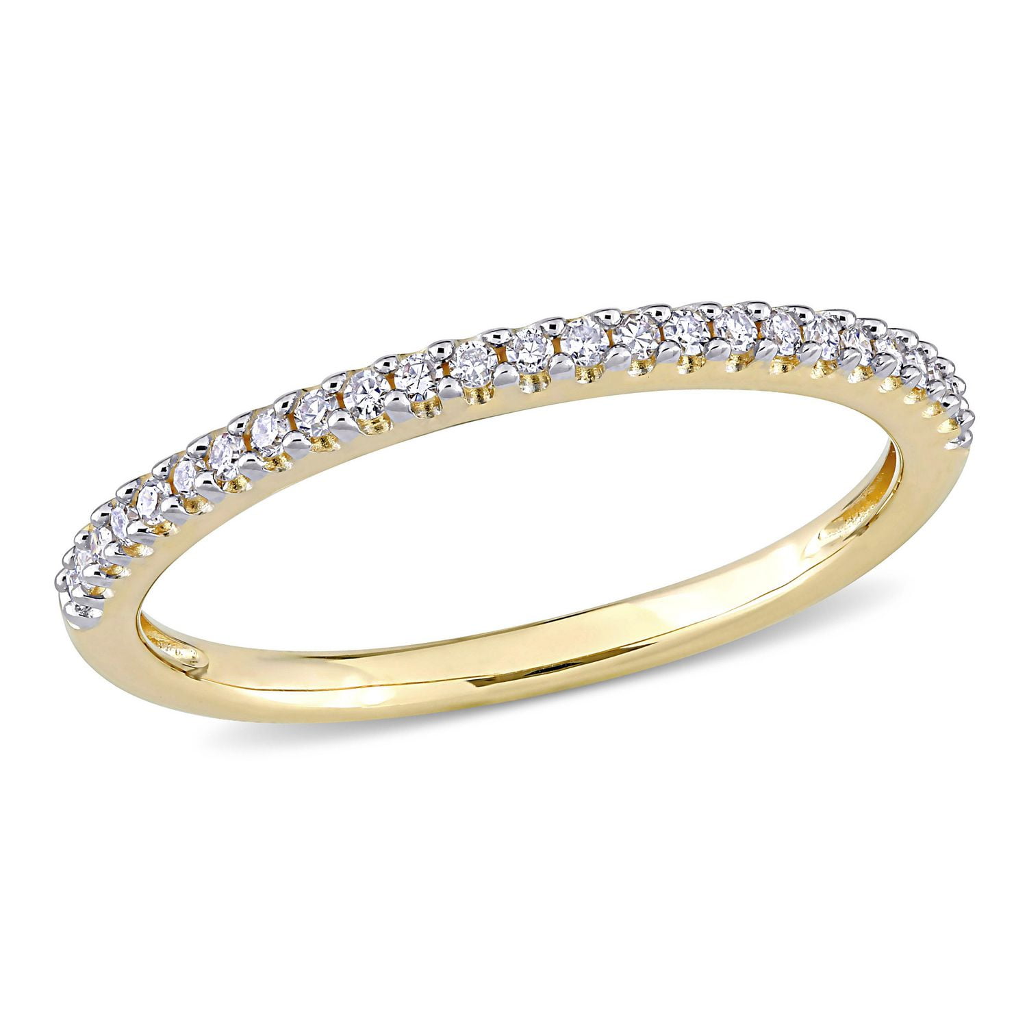 Miabella 1/8 Carat T.W. Diamond 14K Yellow Gold Wedding Band