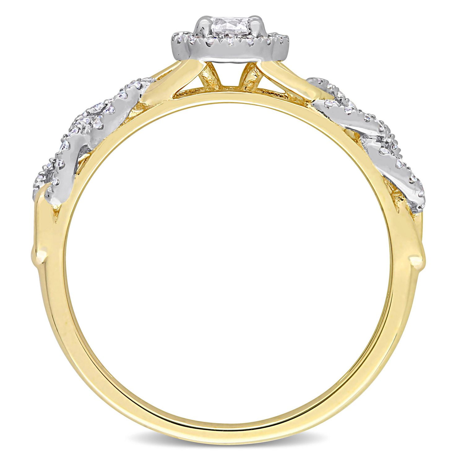 Miabella 1/3 Carat T.W. Diamond 10K Yellow Gold Oval Link Halo Engagement Ring