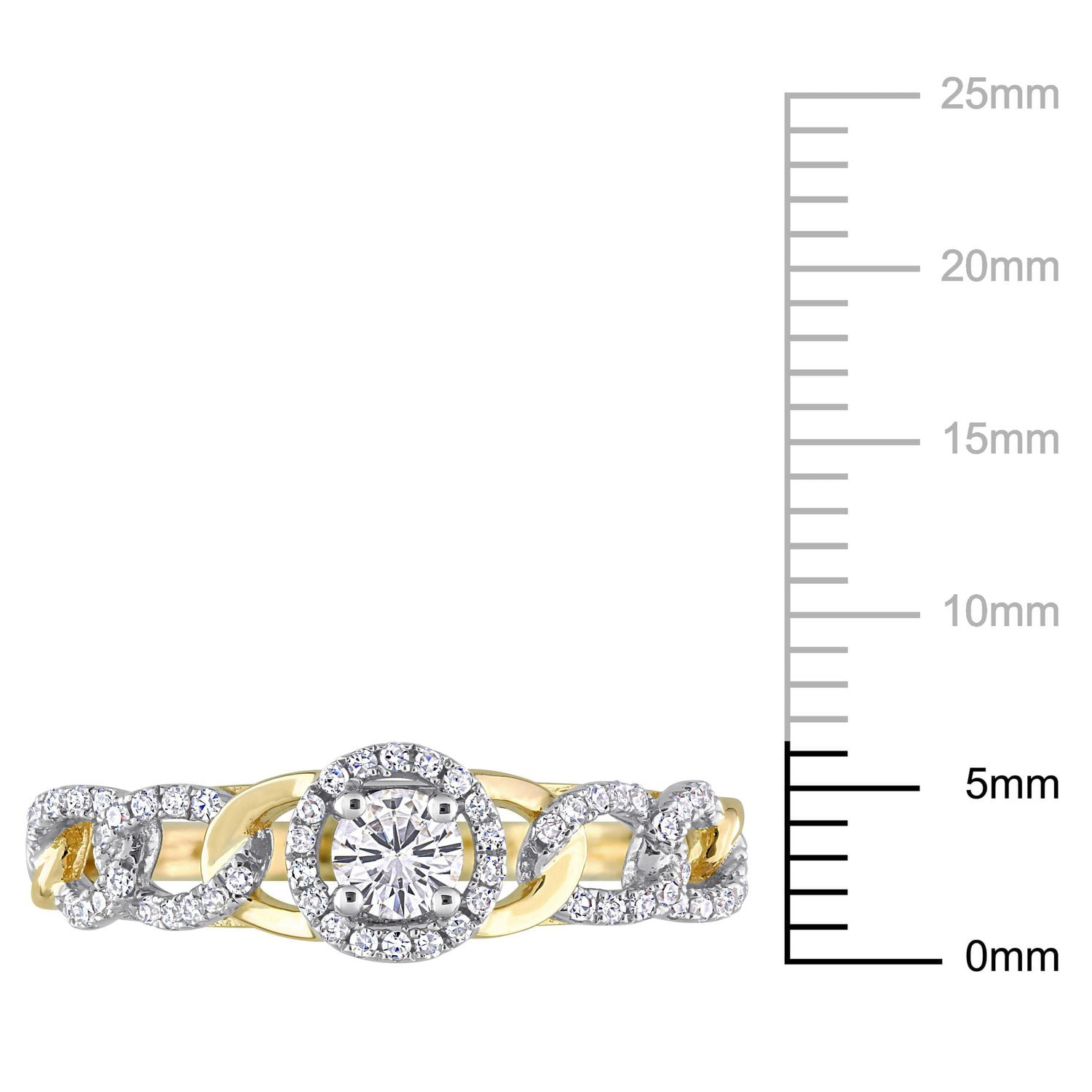 Miabella 1/3 Carat T.W. Diamond 10K Yellow Gold Oval Link Halo Engagement Ring