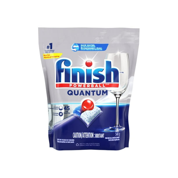 Finish Dishwasher Detergent Pods, Quantum Max, Fresh, 45 Tablets, Shine