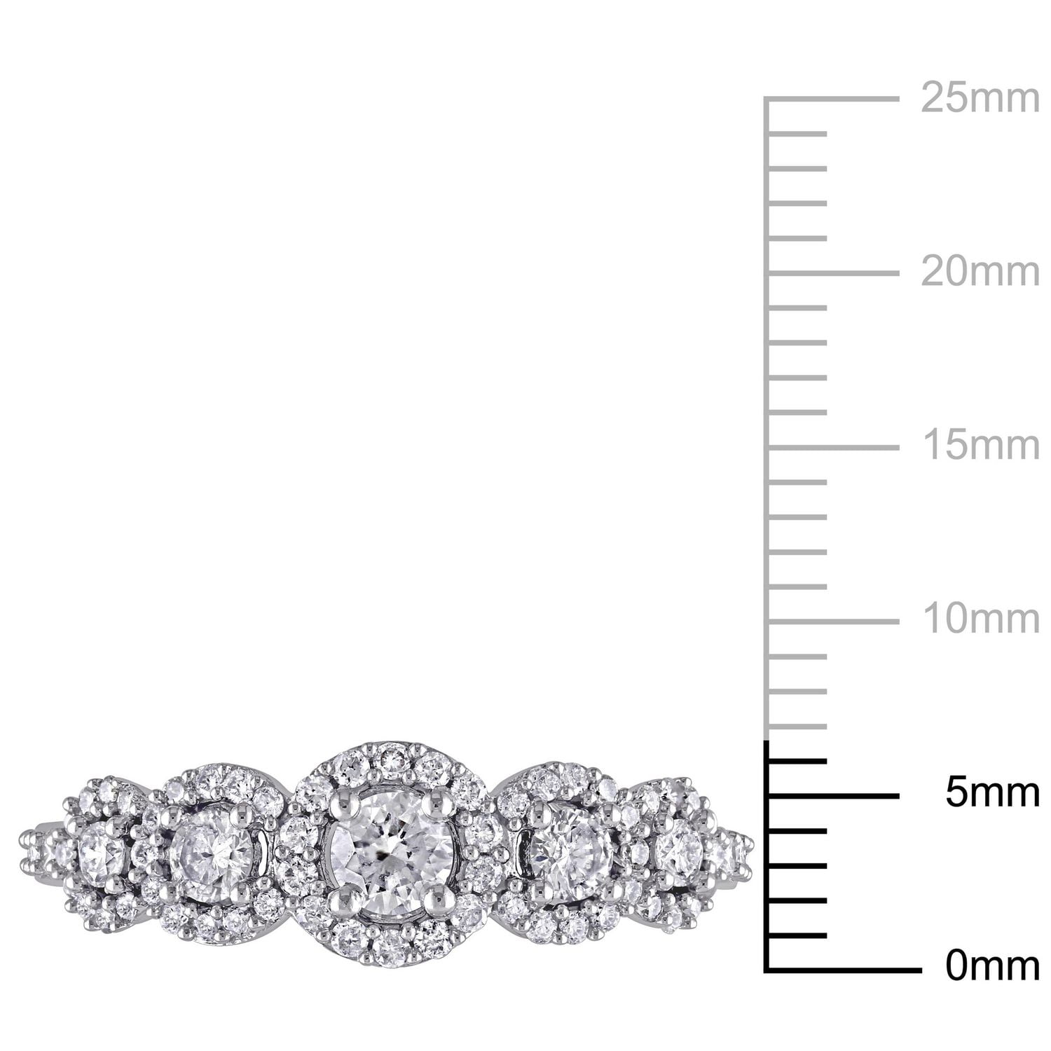 Miabella 3/4 Carat T.W. Diamond 10K White Gold 5-Stone Anniversary Ring