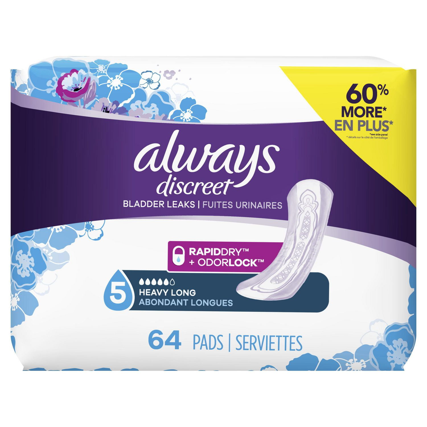 Always Discreet, Incontinence Pads, Maximum, Long Length Walmart Canada