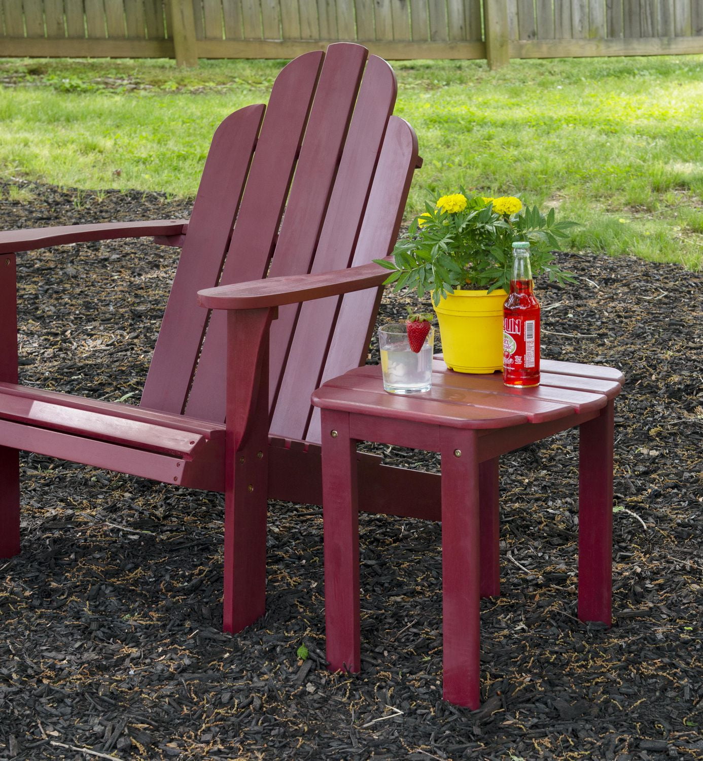 Red adirondack deals side table