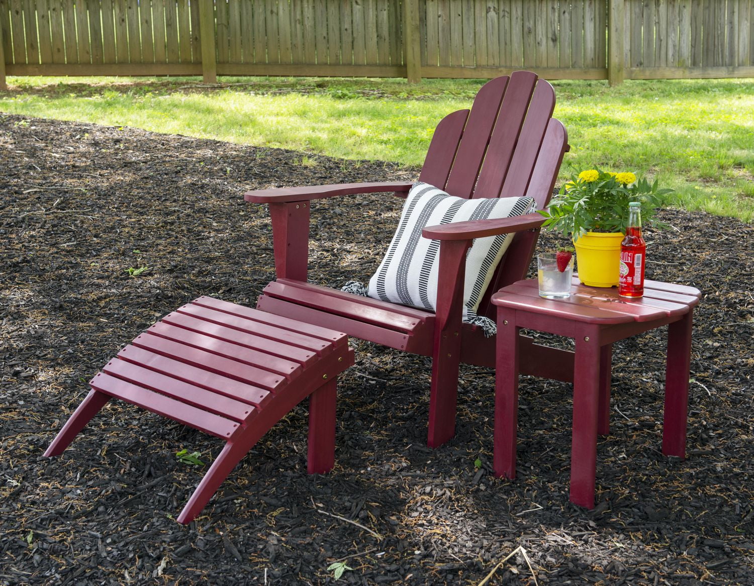 Red Adirondack Outdoor End Table Walmart