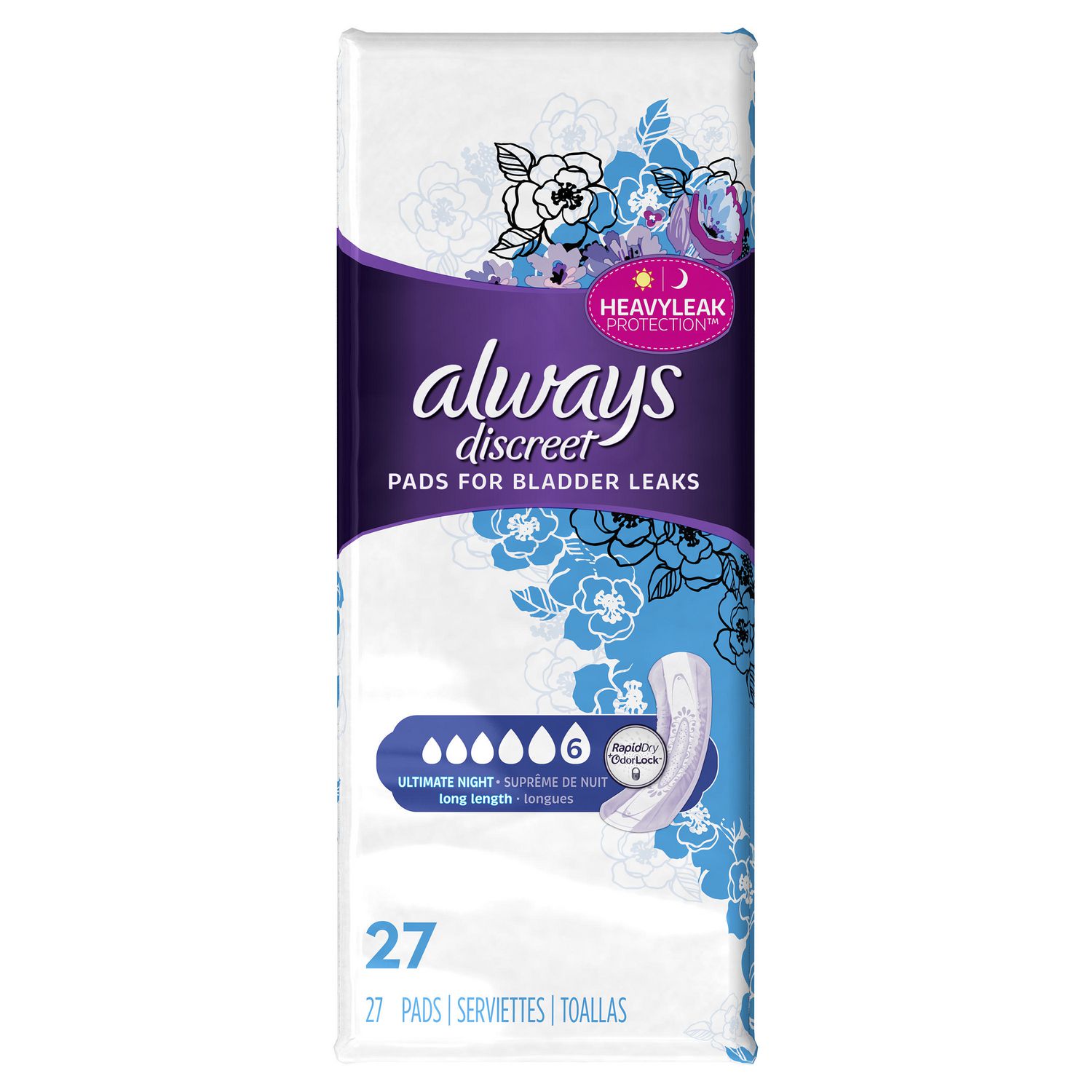 Always Discreet Ultimate Long Length Incontinence Pads Walmart Canada