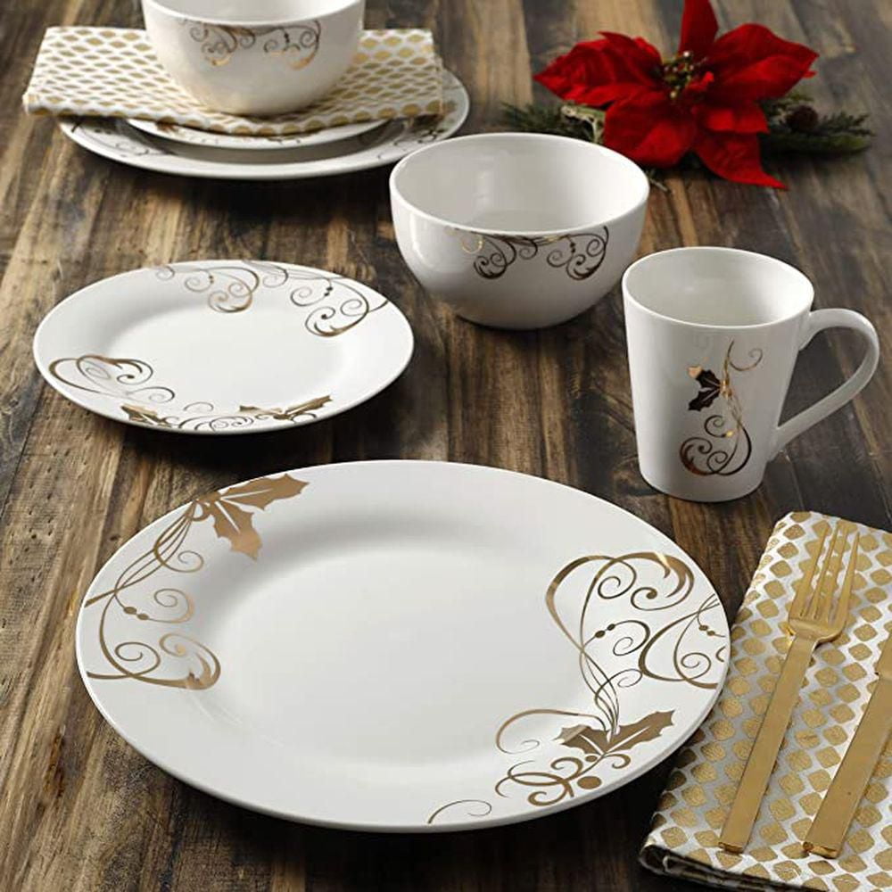 Dinnerware sets gold sale