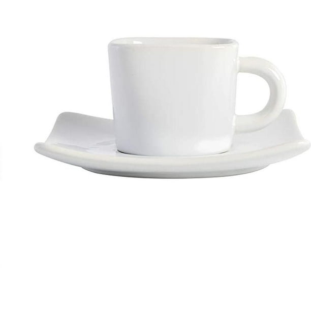 6 Tasses à Cappuccino en Ceramique Blanche - Avec Soucoupes - 180ml - Avec  Boîte Cadeau - Lavable au Lave-vaisselle : : Cuisine et Maison