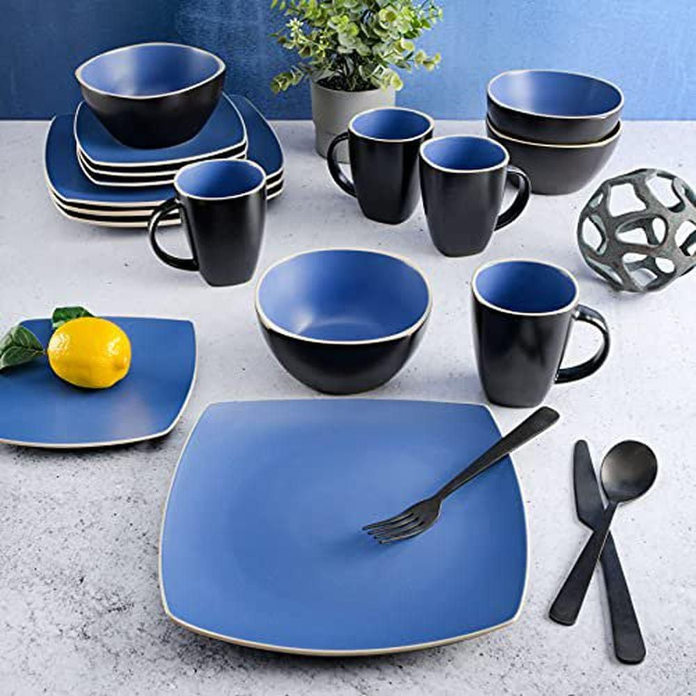 Mainstays 12-Pieces Stoneware Dinnerware Set, Service for 4, Marble, Decal  with stoneware 