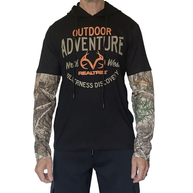 Real Tree long sleeve hooded fooler top