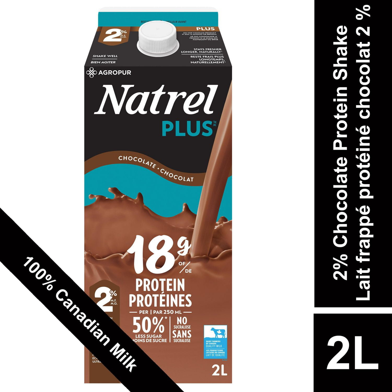 Natrel Plus 2 Chocolate Milk Protein Shake Walmart Canada