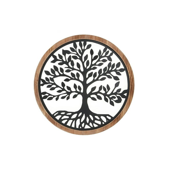 IH Casa Decor Wood Framed Metal Tree Of Life Wall Art