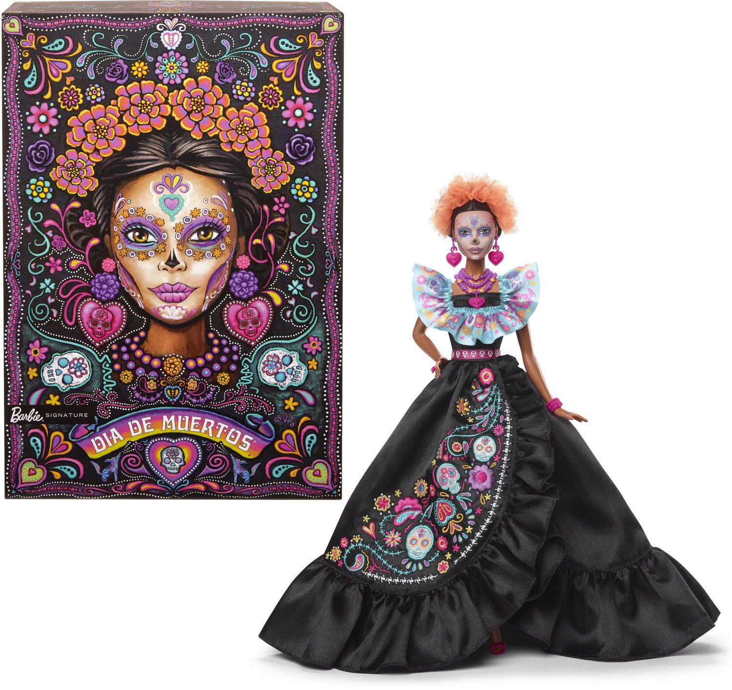 Barbie Signature Dia De Muertos 2024 Collectible Doll in Ruffled Black Gown