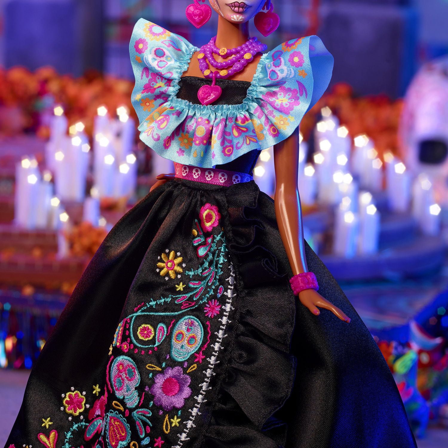 Barbie Signature Dia De Muertos 2024 Collectible Doll in Ruffled Black Gown Walmart