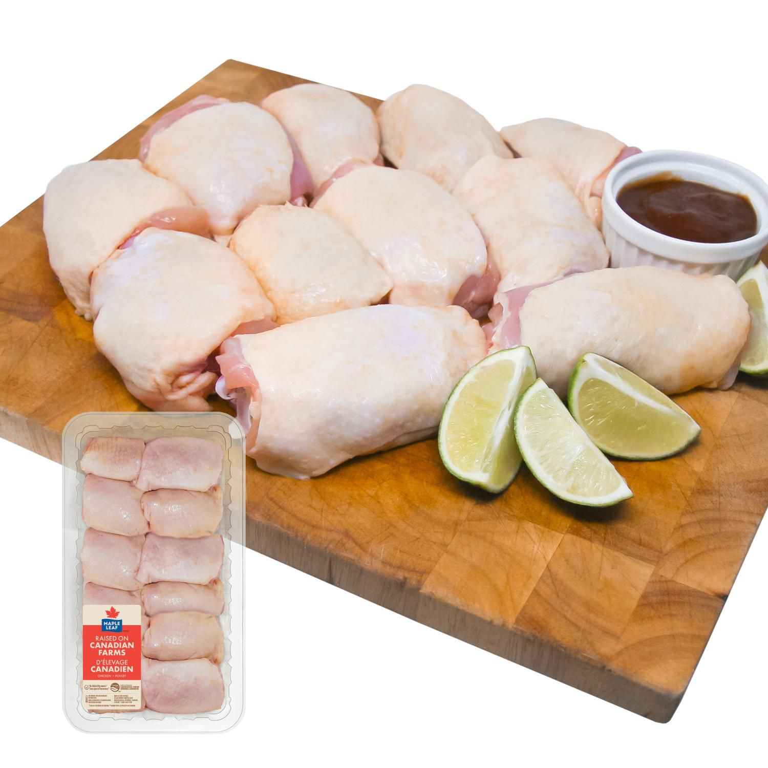 Maple Leaf Bone-In Chicken Thighs, 10-12 Thighs, 1.20 - 2.14 KG