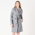 thumbnail image 1 of DV Knee length belted hooded coat, 1 of 9
