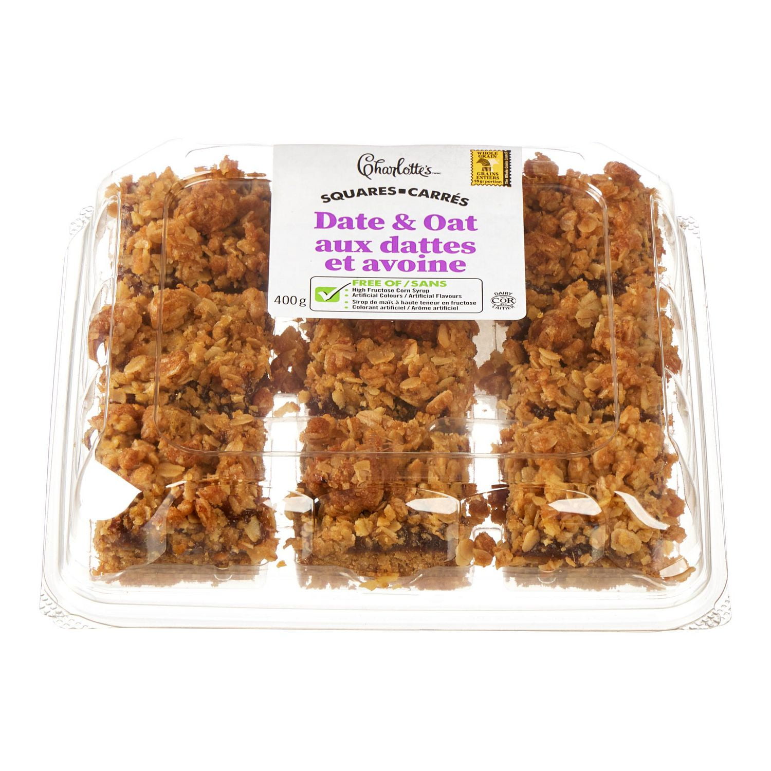 Charlotte’s Date & Oat Squares, 9 pieces, 400 g total
