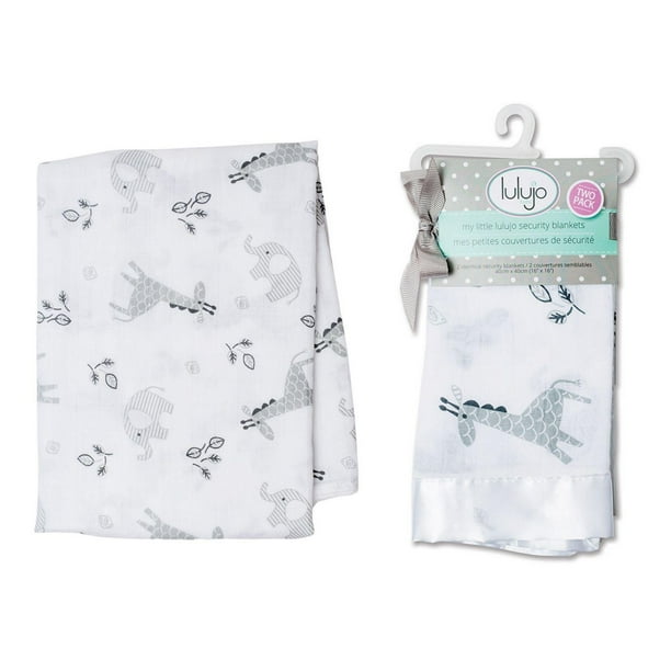 Lulujo Baby Cotton Muslin Swaddle Blanket + 2 Pack Security Blankets