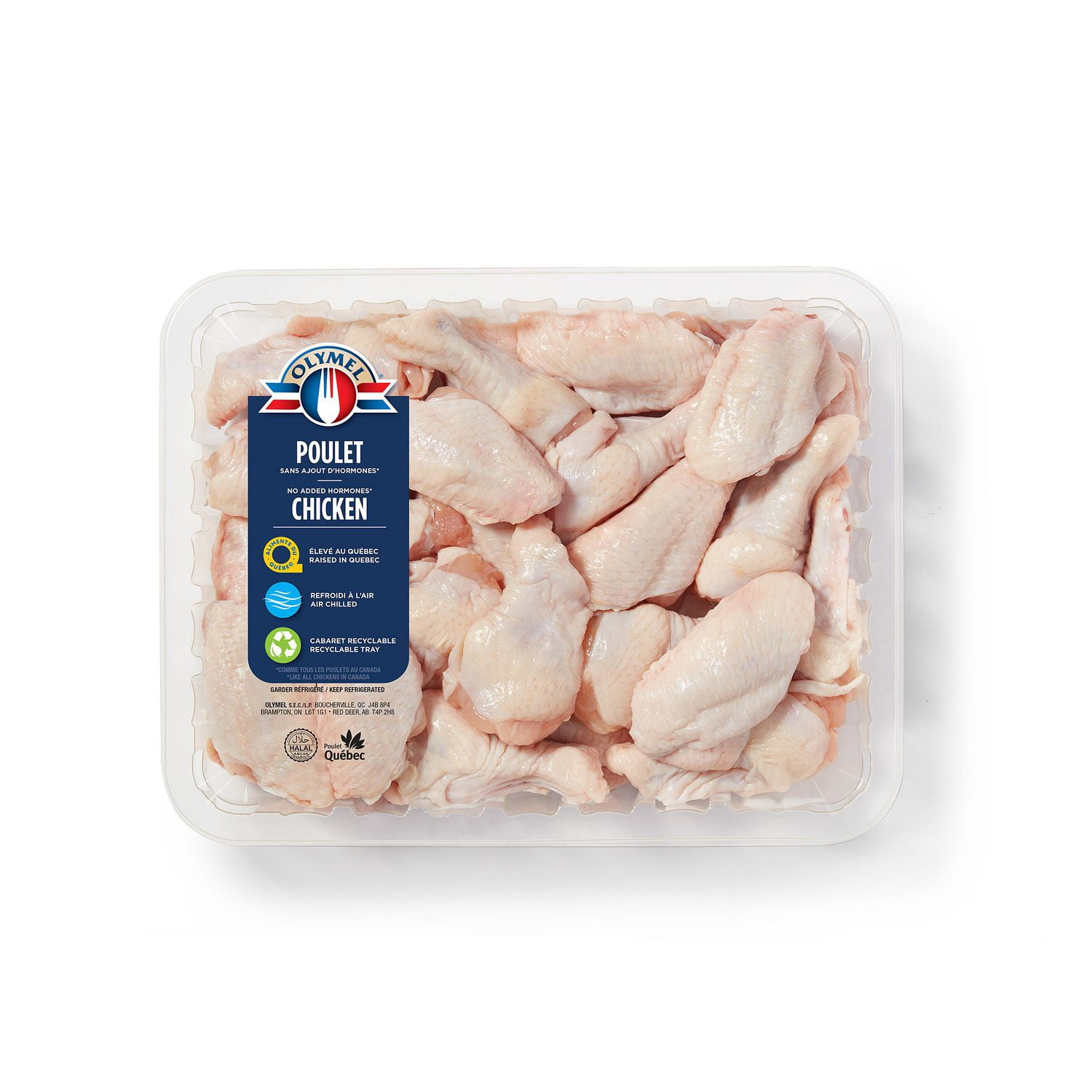Olymel Halal Cut Chicken Wings, Variable weight, 0.86 - 1.06 KG