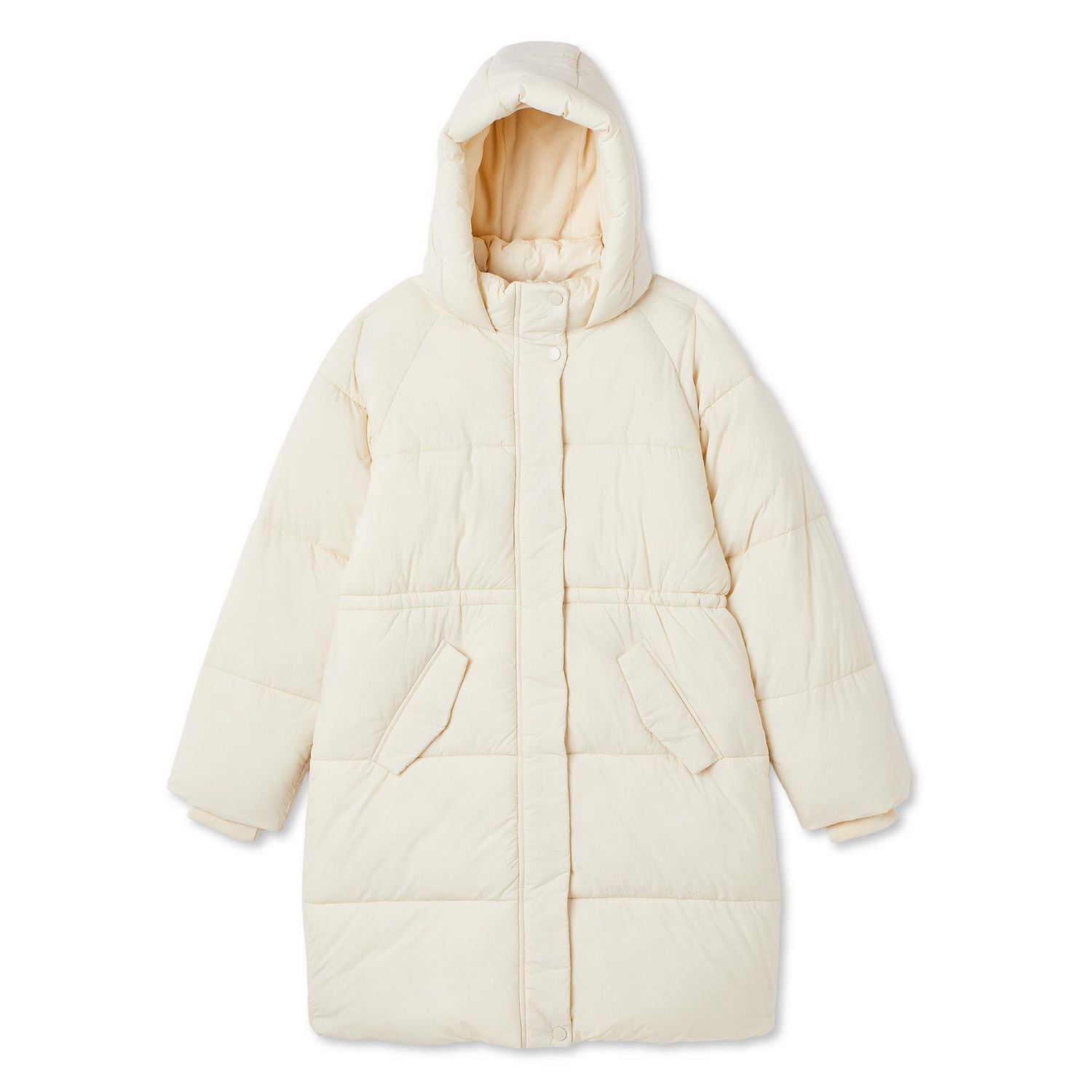 George Girls' Hooded Long Puffer with Cinched Waist, Sizes XS-XL