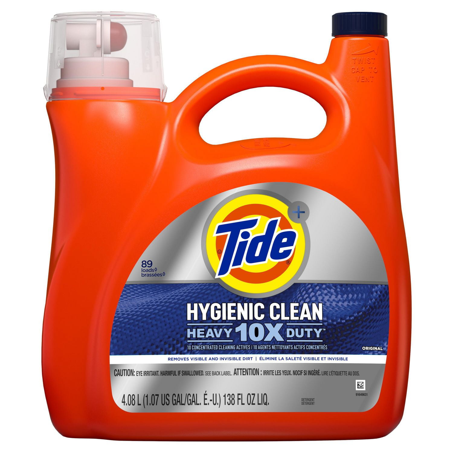 Tide Hygienic Clean Heavy 10x Duty Liquid Laundry Detergent, Original