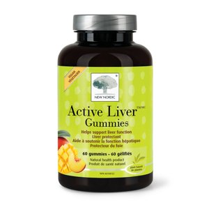 New Nordic Active Liver Gummies, Daily Detox Sugar Free & Vegan Gummies, Peach/Mango Flavour, 60 count