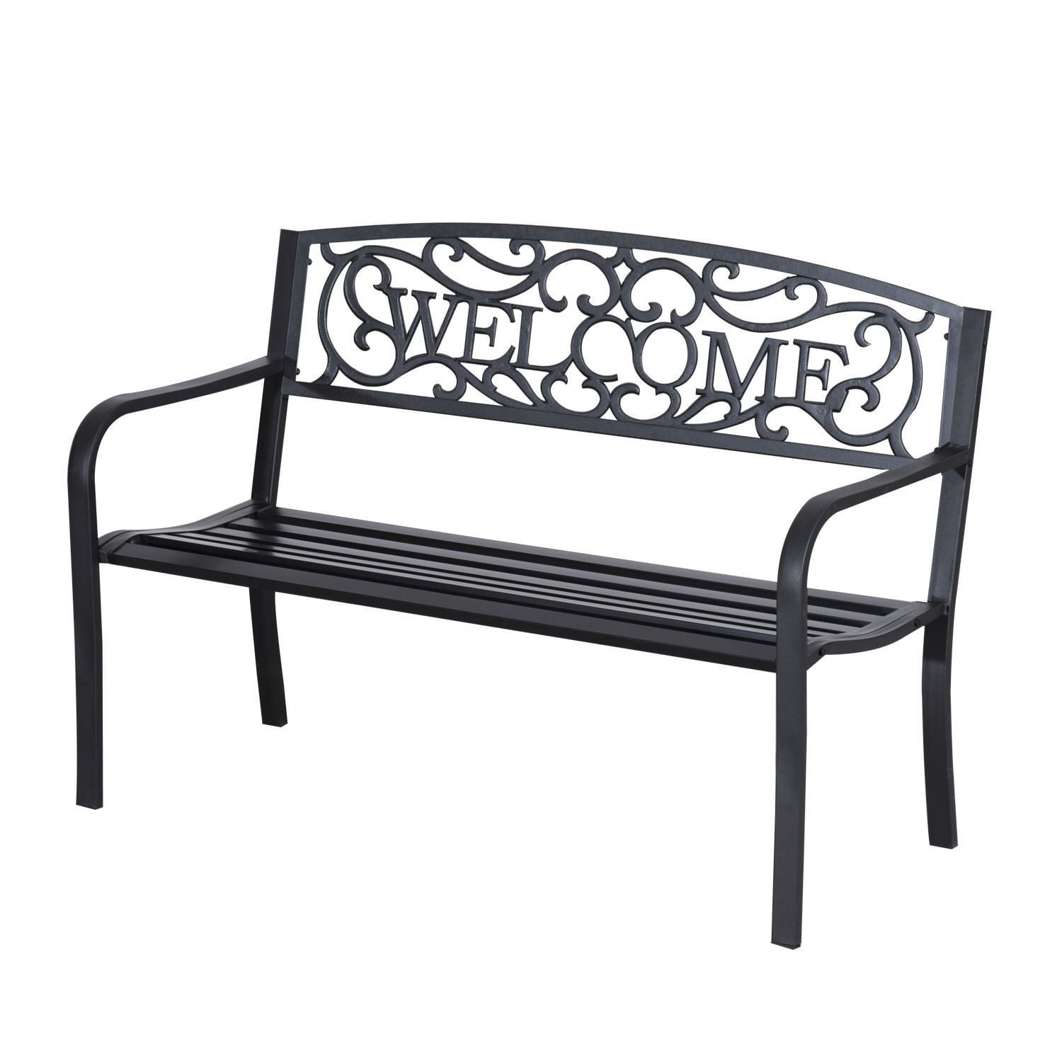 Outsunny 50” Steel 2Seat Decorative Garden Bench Walmart Canada