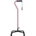 thumbnail image 1 of Canne quadripode Hugo réglable pour droitier ou gaucher, large base, rose, 1 of 3