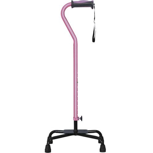 Hugo Rose Adjustable Quad Cane for Right or Left Hand Use, Large Base