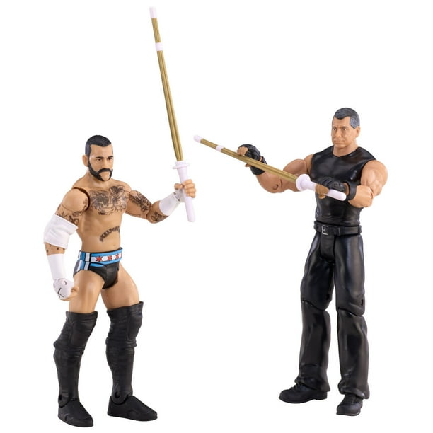 WWE – Battle Pack : Figurines CM Punk c. Vince McMahon – Ensemble de 2