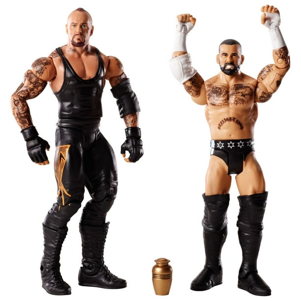 WWE – Battle Pack : Figurines CM Punk c. Undertaker avec urne – Ensemble de 2