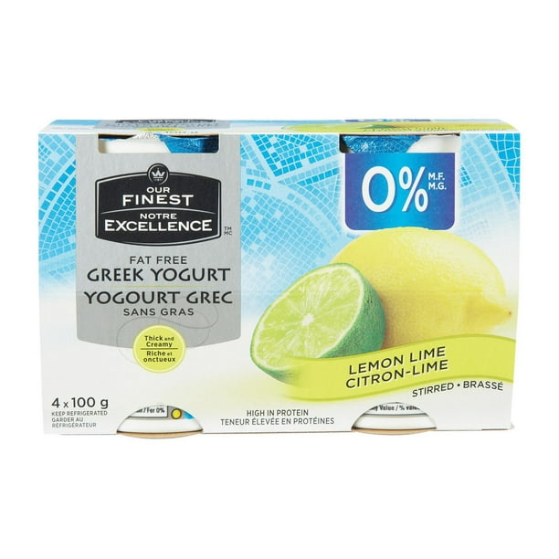 Yogourt grec citron-lime sans gras de Notre Excellence