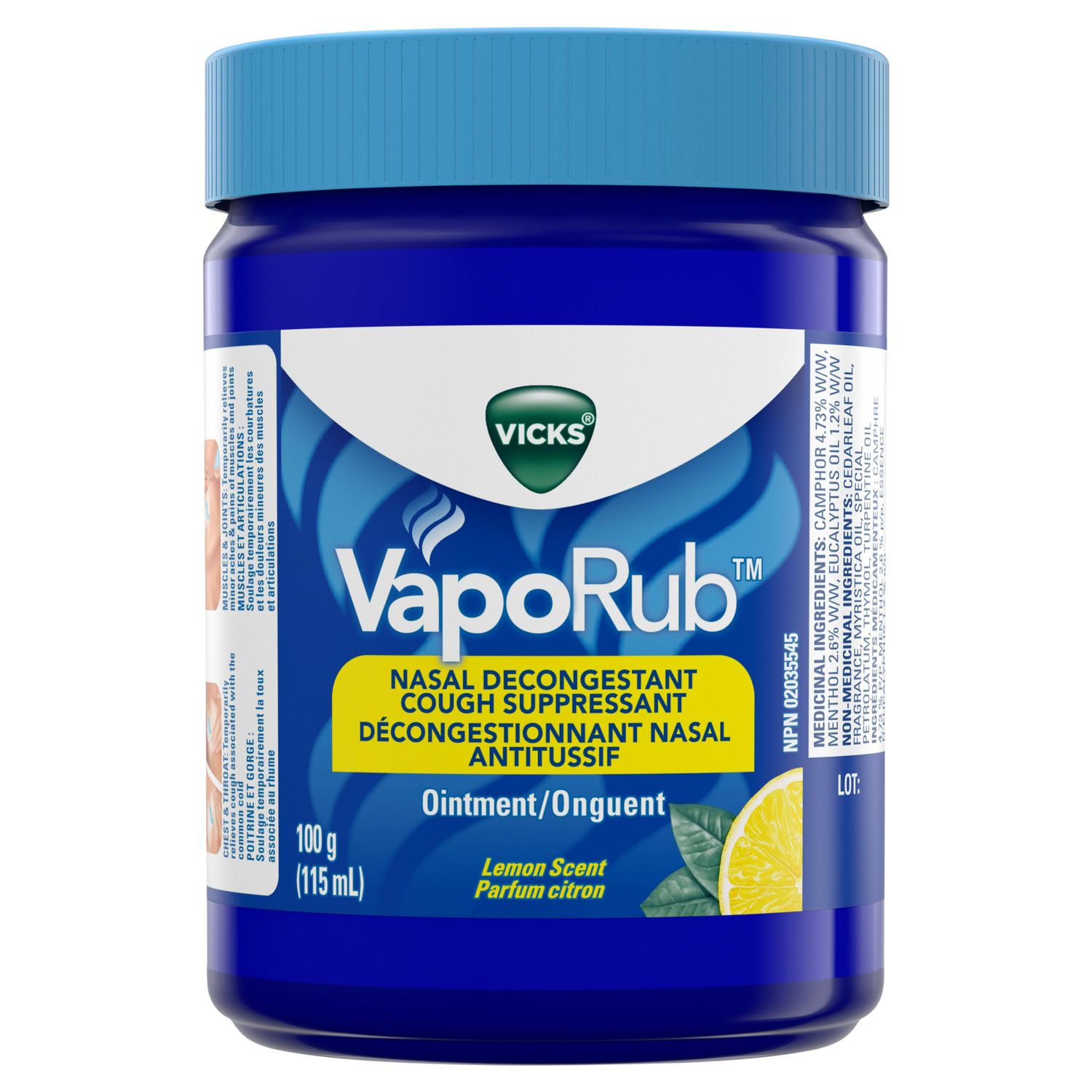 Vicks VapoRub, Lemon Scent, 115 mL