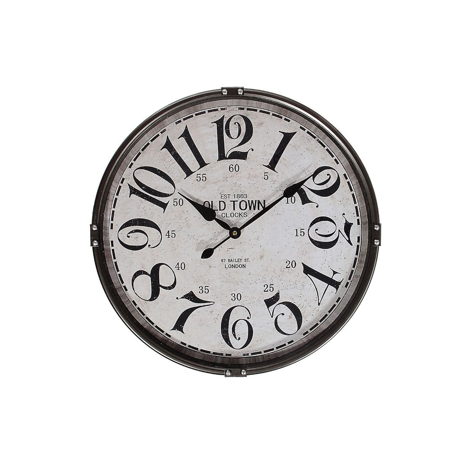 Round Metal Wall Clock With Glass (Charcoal) (21" Dia) Walmart Canada