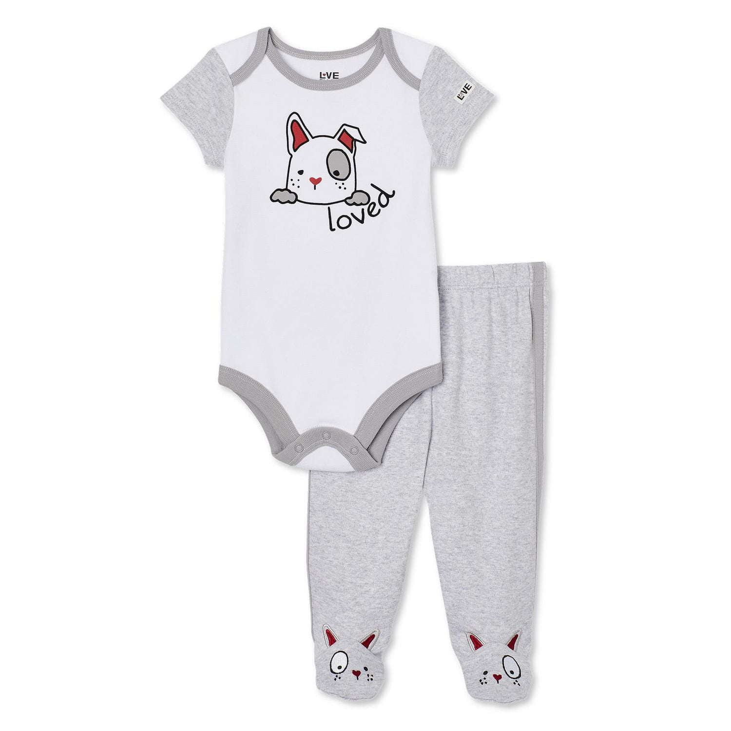 LOVE Ellen DeGeneres Infants' Unisex Footed Pant 2-Piece Set