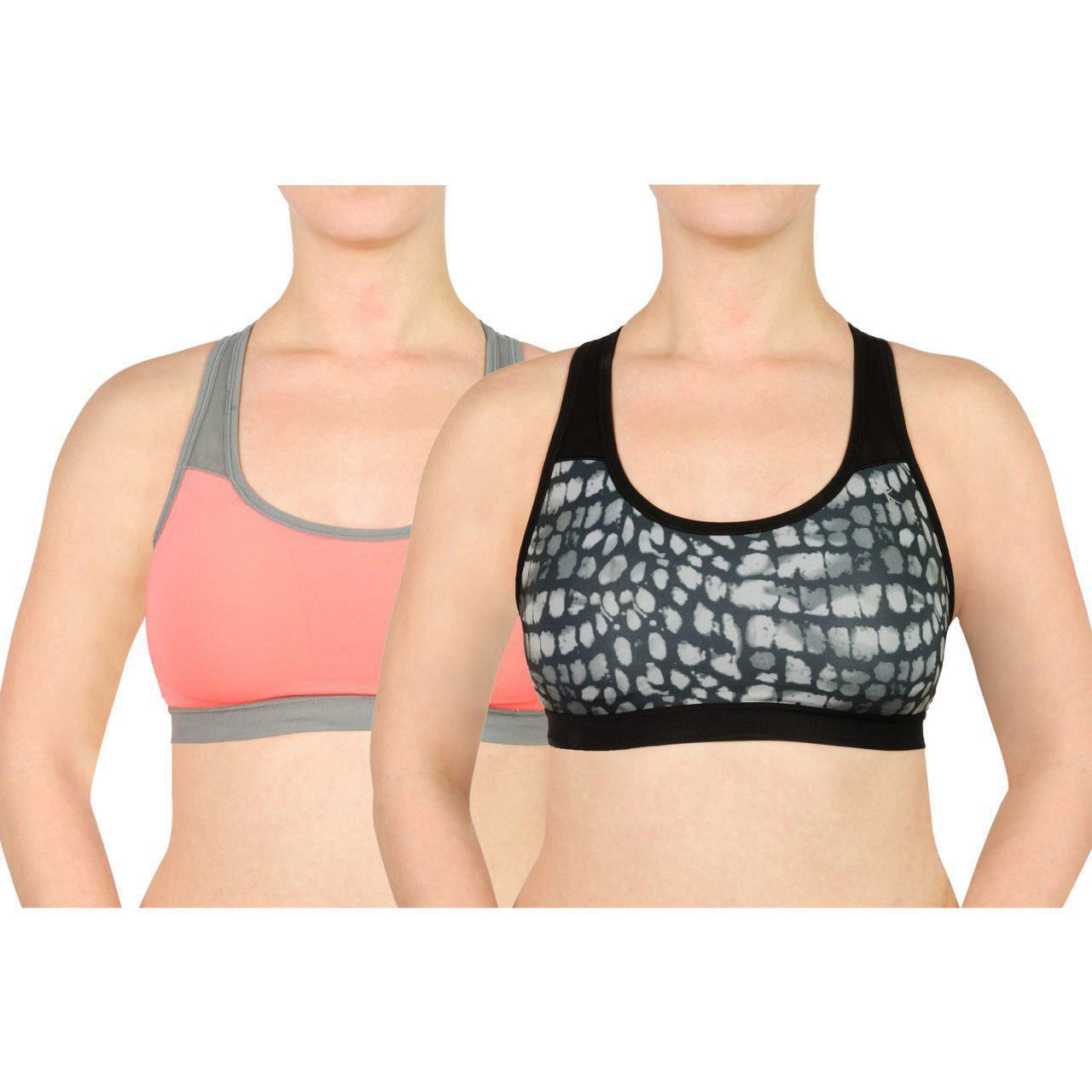 Danskin Now Women's DN501012C 2Pack Mesh Sports Bra with Foam Cups