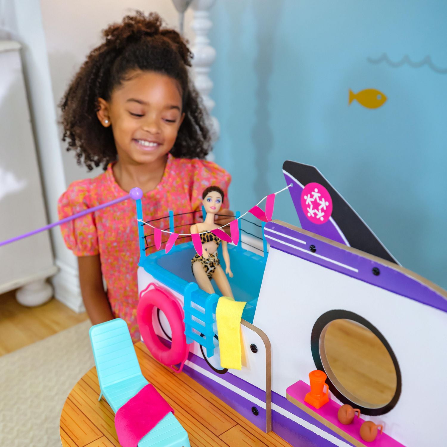 KidKraft Luxe Life 2-in-1 Wooden Cruise Ship & Island Play Set